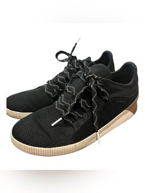 Sorel Black Knit Sneakers with Tan Cream Sole
